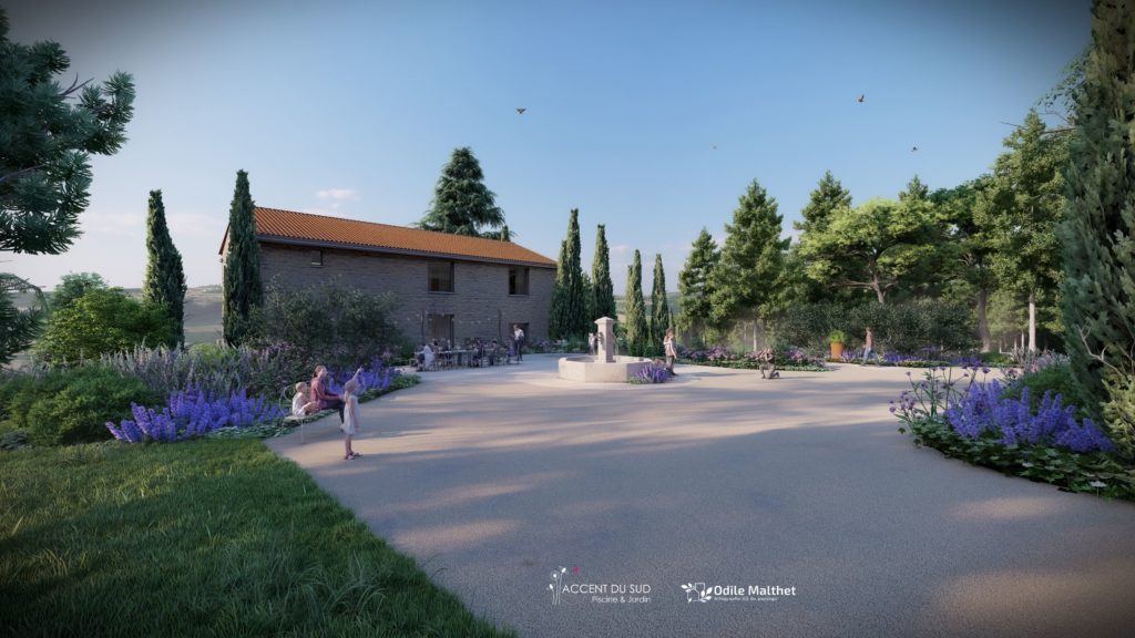 Modélisation 3D d'un projet paysager pour un mas provençal d'exception.